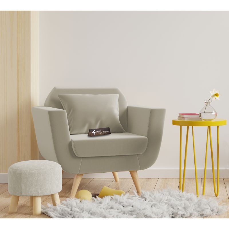 Modern Zoë Arm Chair + Footrest | Standard | 12 Colours Available CRUZ INTERNATIONAL